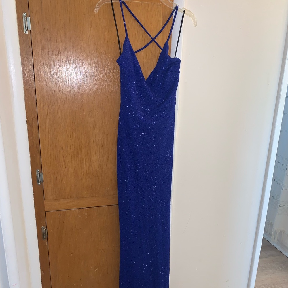 Sparkly royal blue dress
